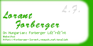 lorant forberger business card